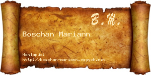 Boschan Mariann névjegykártya
