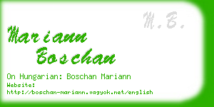 mariann boschan business card